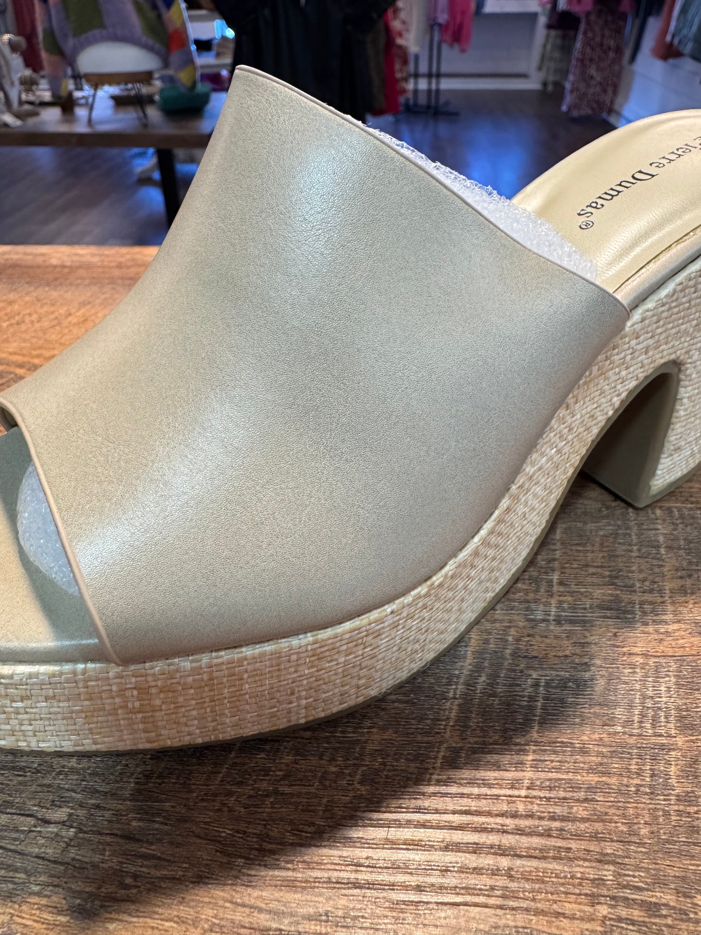 Tayla Nude Woven Block Heel