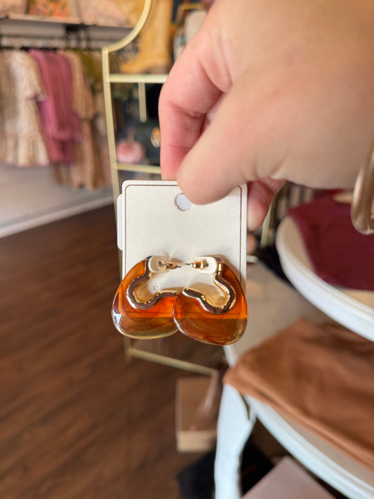 Brown/Gold Triangle Earrings