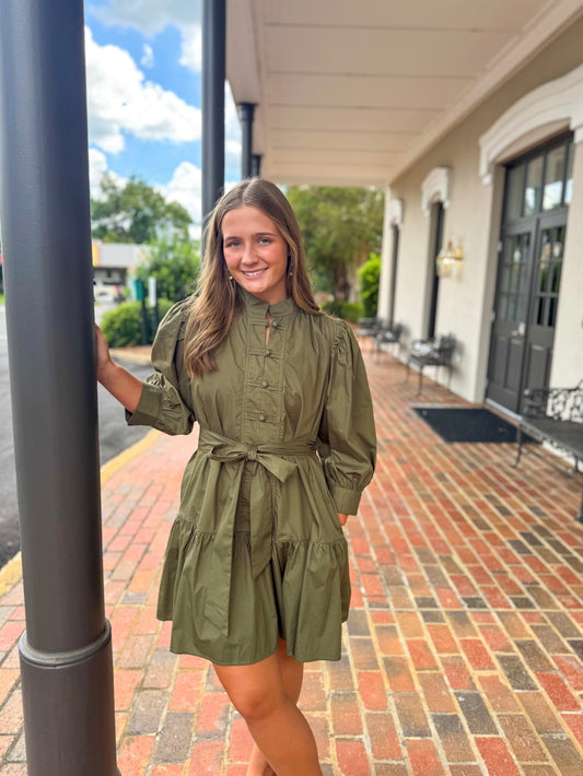 Army Green Mini Dress