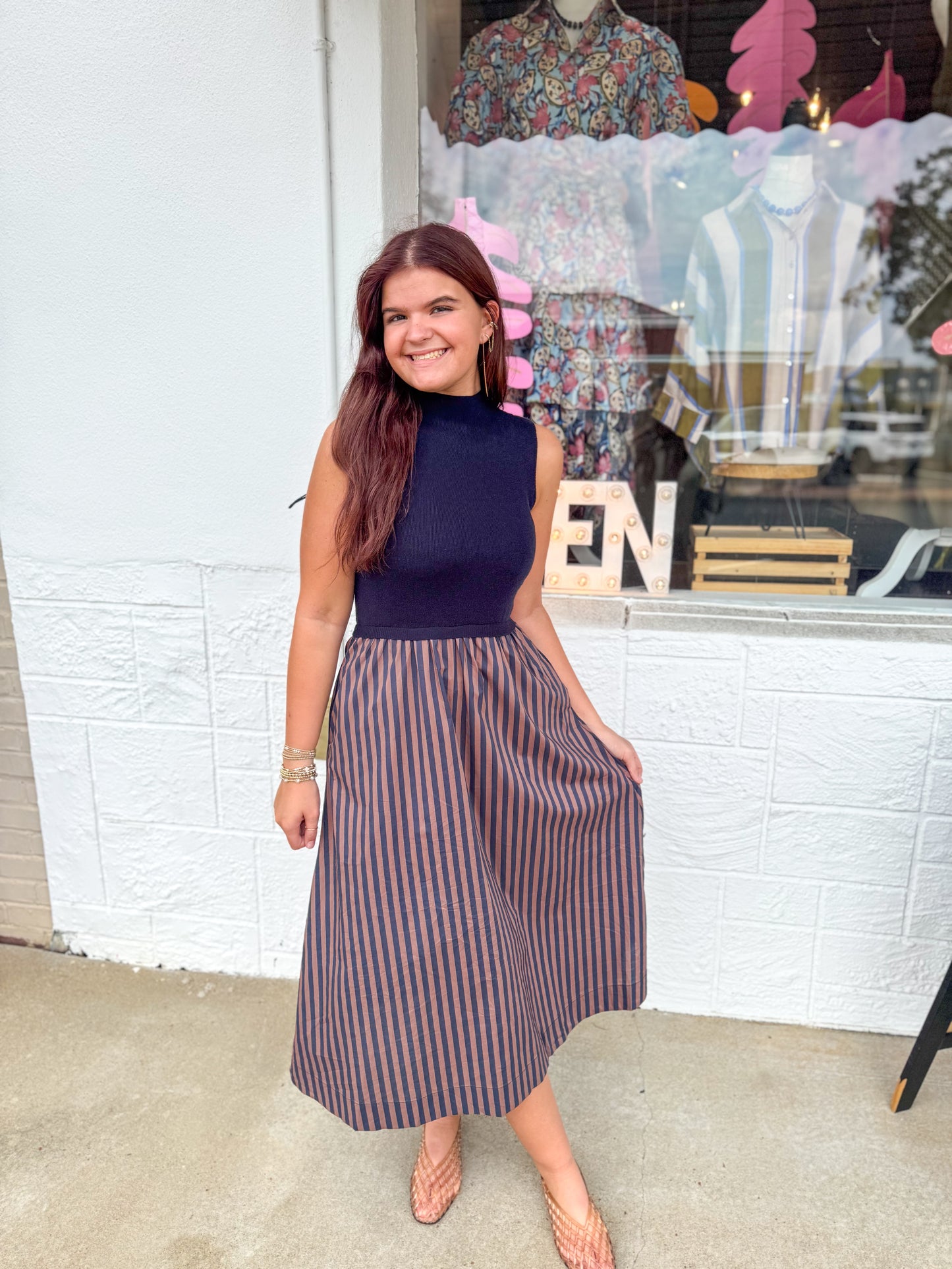 Navy Sleeveless Sweater Dress