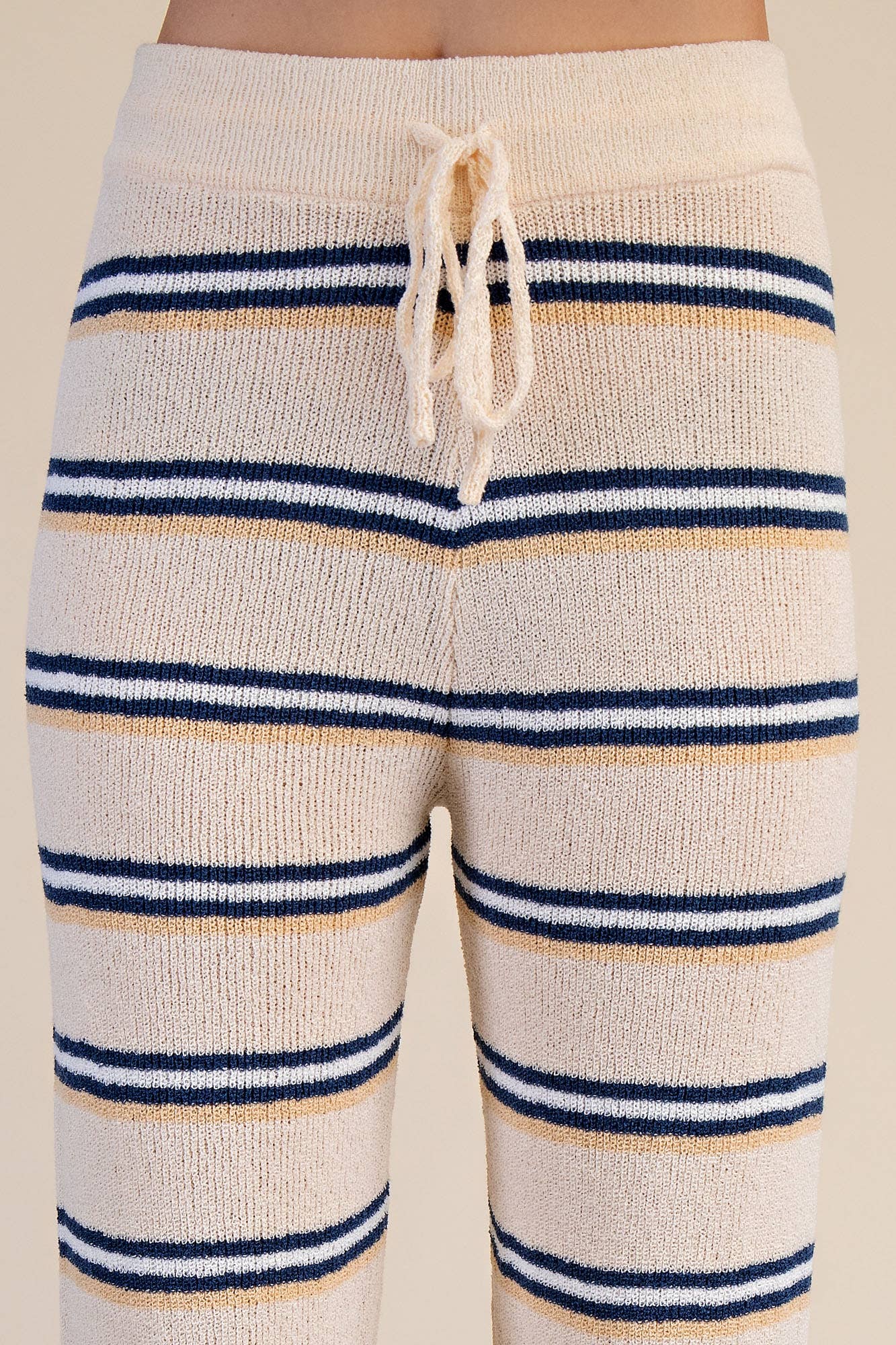 Ivory Navy Stripe Knit Set