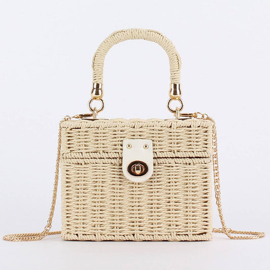 DUAL-PURPOSE LEISURE PAPER ROPE WOVEN BAG