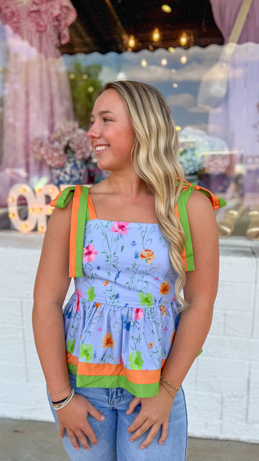 Chambray Color Pop Tank Top