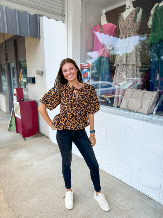 Cheetah Bow Top