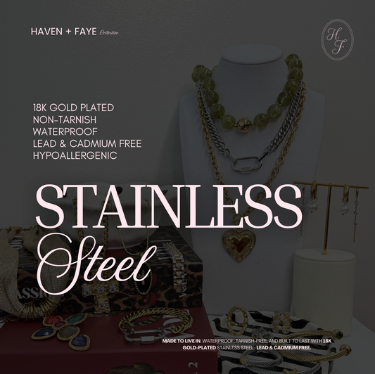 Lime Resin Bead Statement Necklace | Stainless Steel