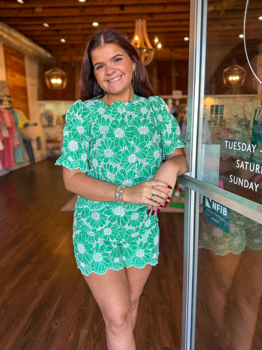 Emerald Floral Set