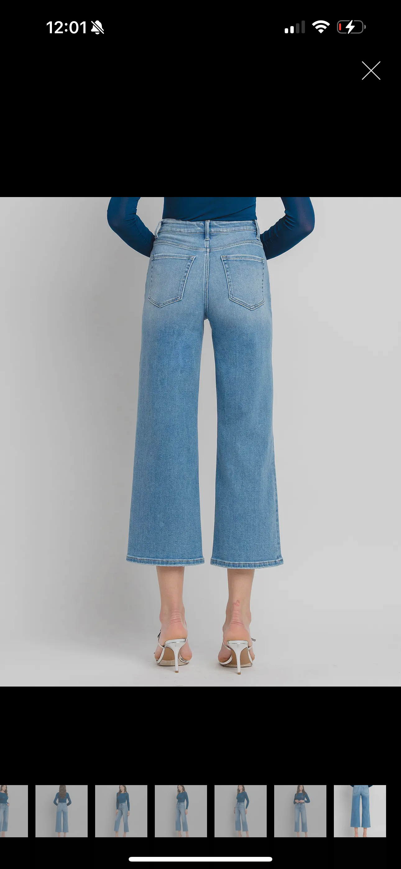 LOVERVET| Tummy Control High Rise Wide Leg Crop Jeans