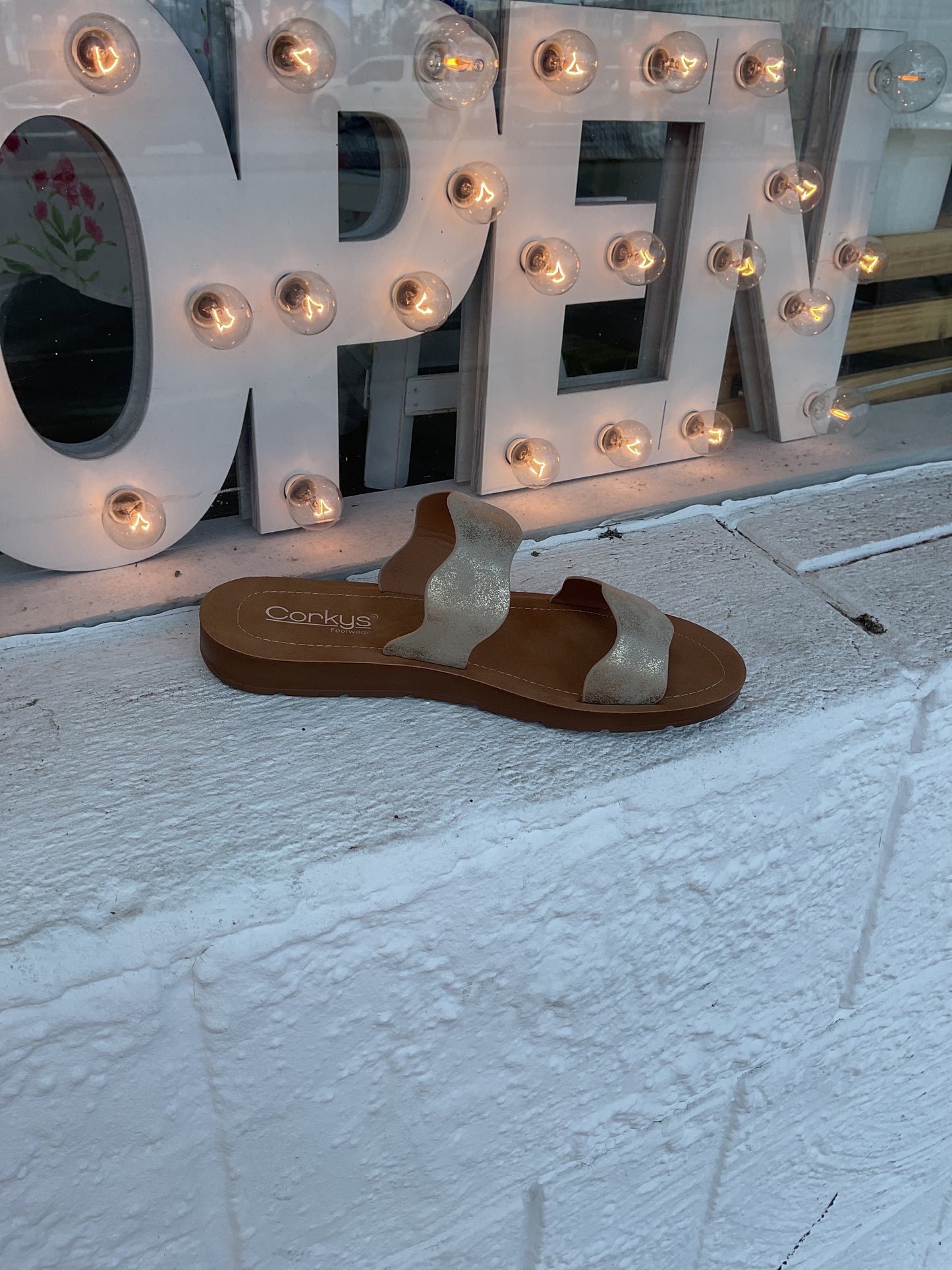 Gold Metallic Wishy Washy Sandal