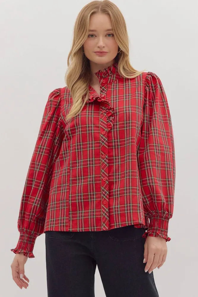 Classic Christmas Plaid Top