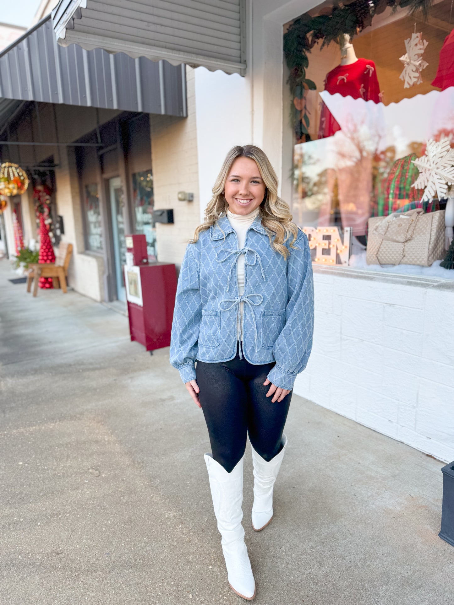 Quilted Light Denim Jacket