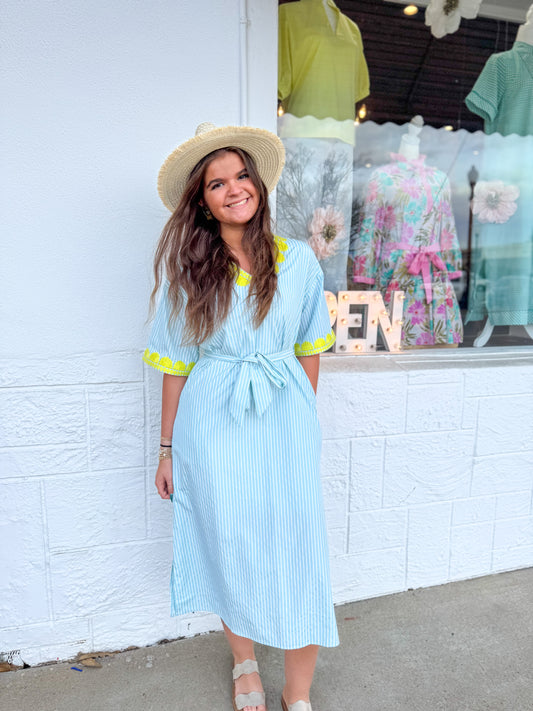 Seaside Stripe Midi Dress