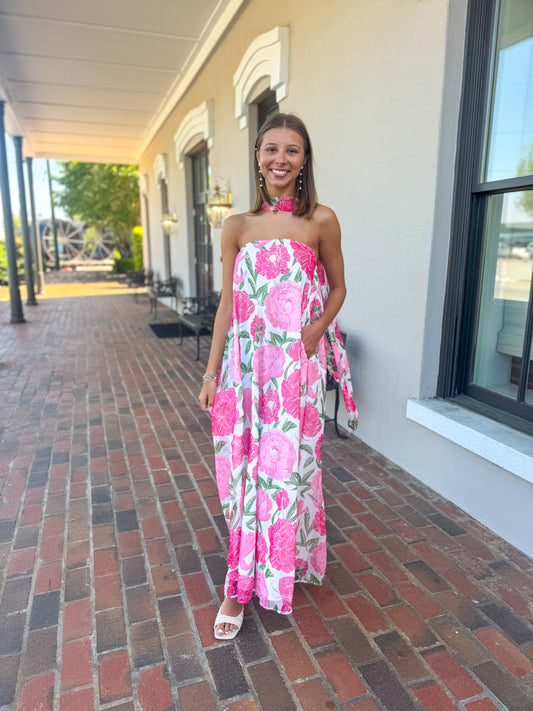 Charolette Garden Scarf Maxi Dress