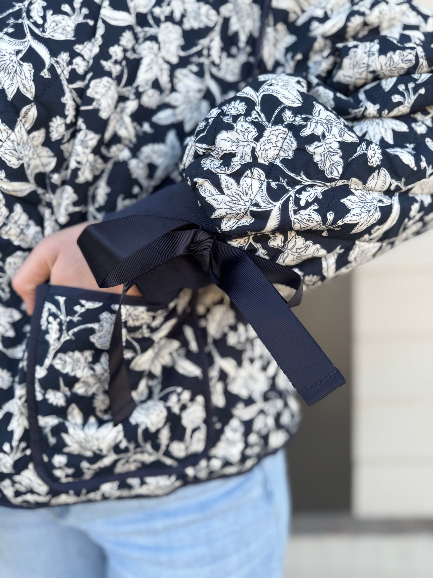 Midnight Floral Quilted Jacket