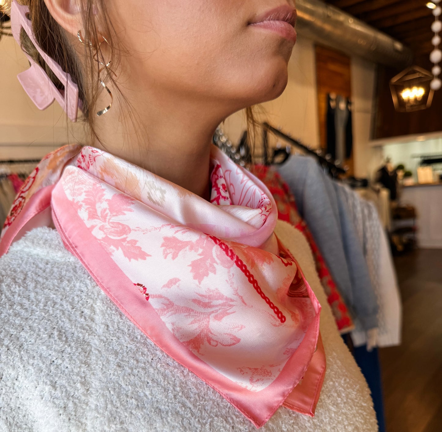 Floral Mix Media Scarf