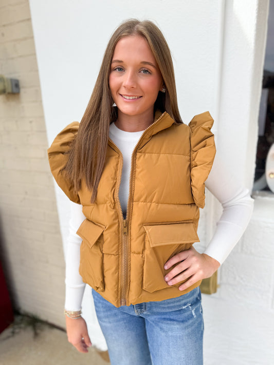 Toffee Puffer Vest