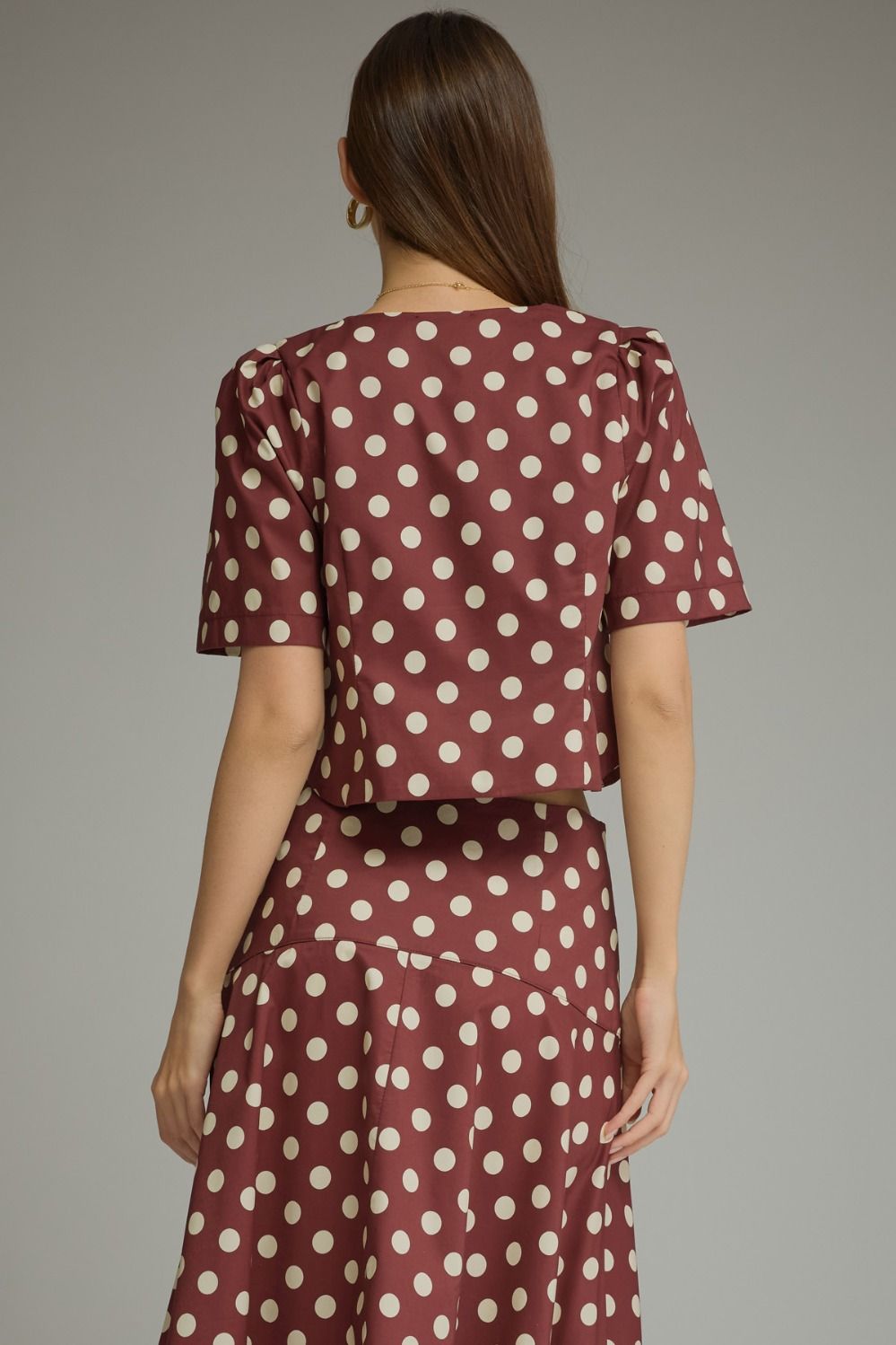 Wine Polka Dot Top
