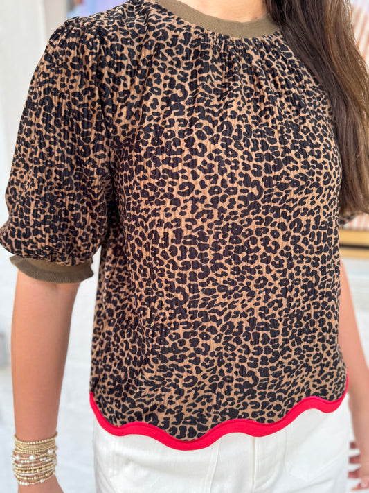 Wavy Leopard Velvet Top