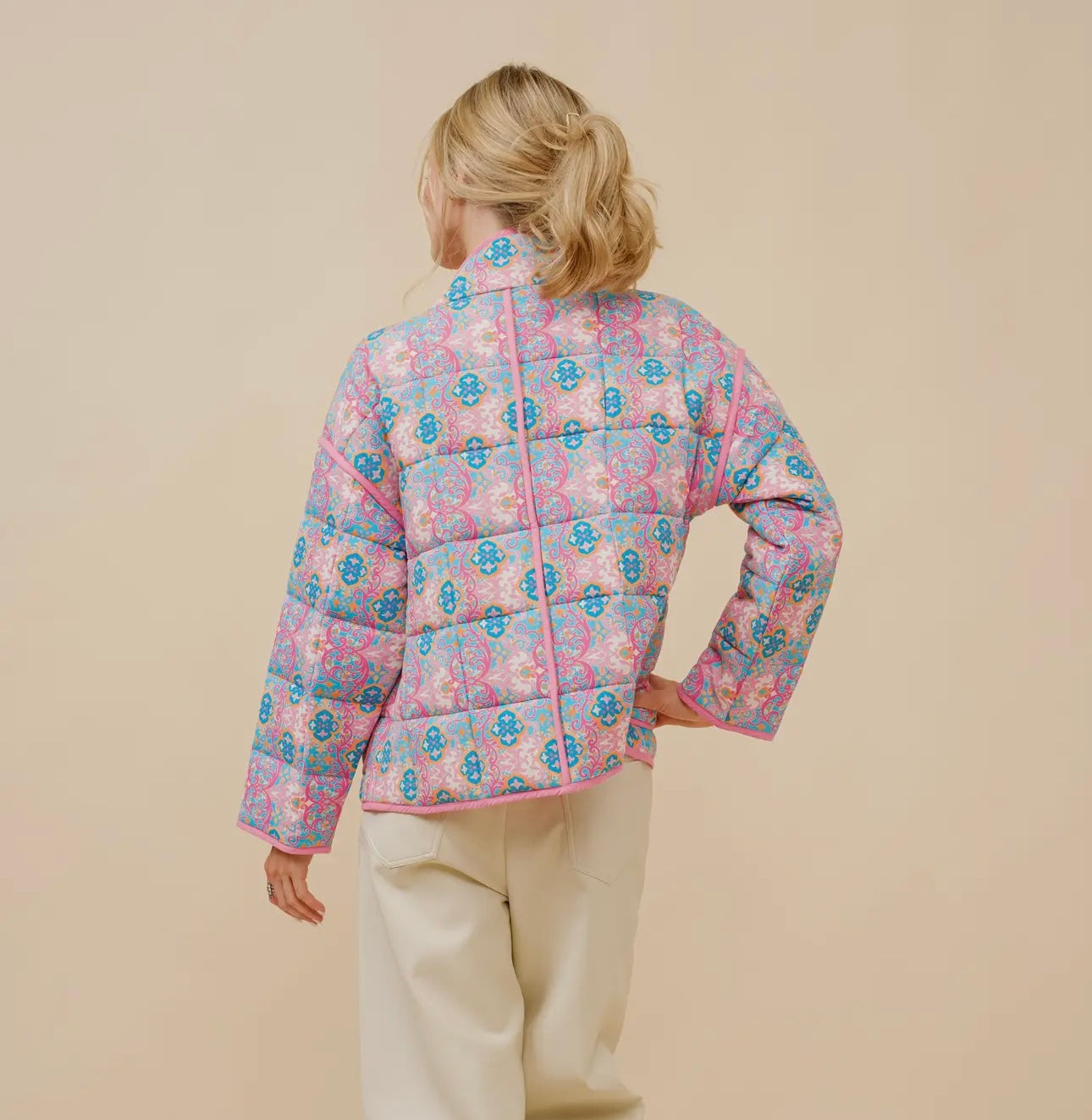 Blue & Pink Reversible Quilted Jacket