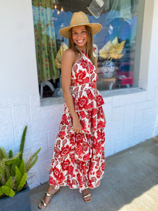 Ruby Bloom Halter Dress