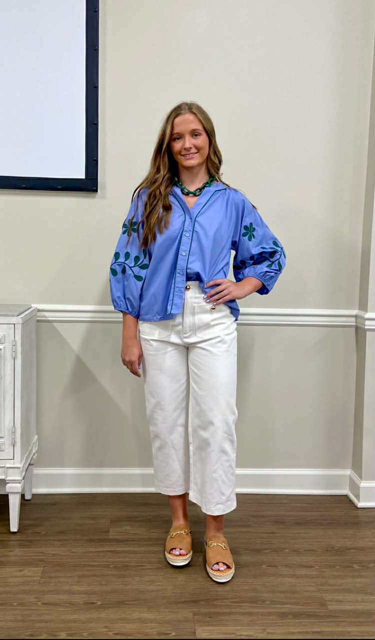 Selena Slate Blue Top