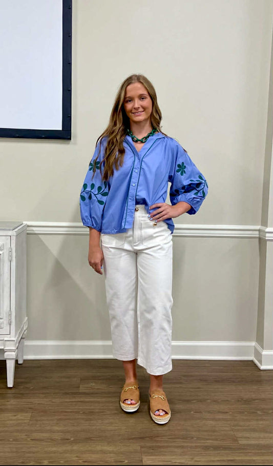 Selena Slate Blue Top