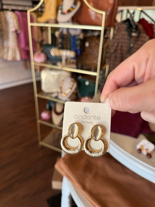 Oval and Circle Earrings