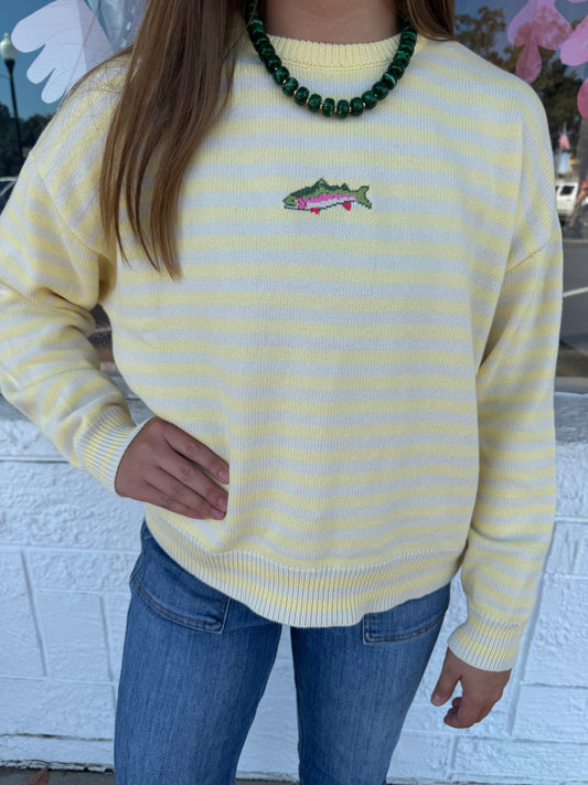 Lemon Striped Fish Sweater