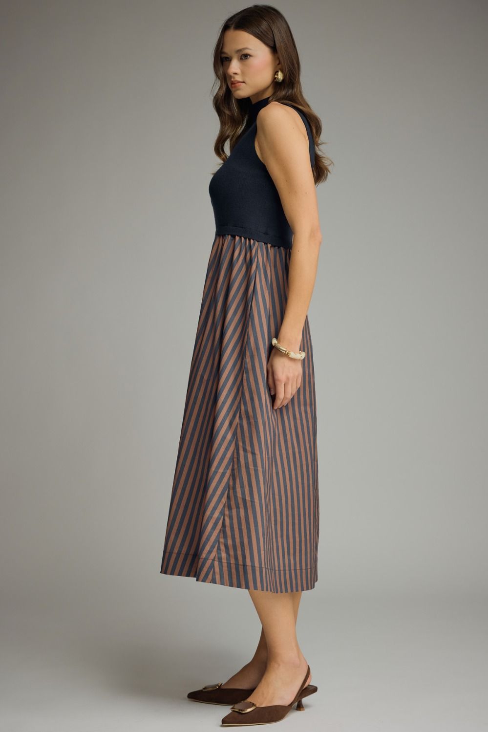 Navy Sleeveless Sweater Dress
