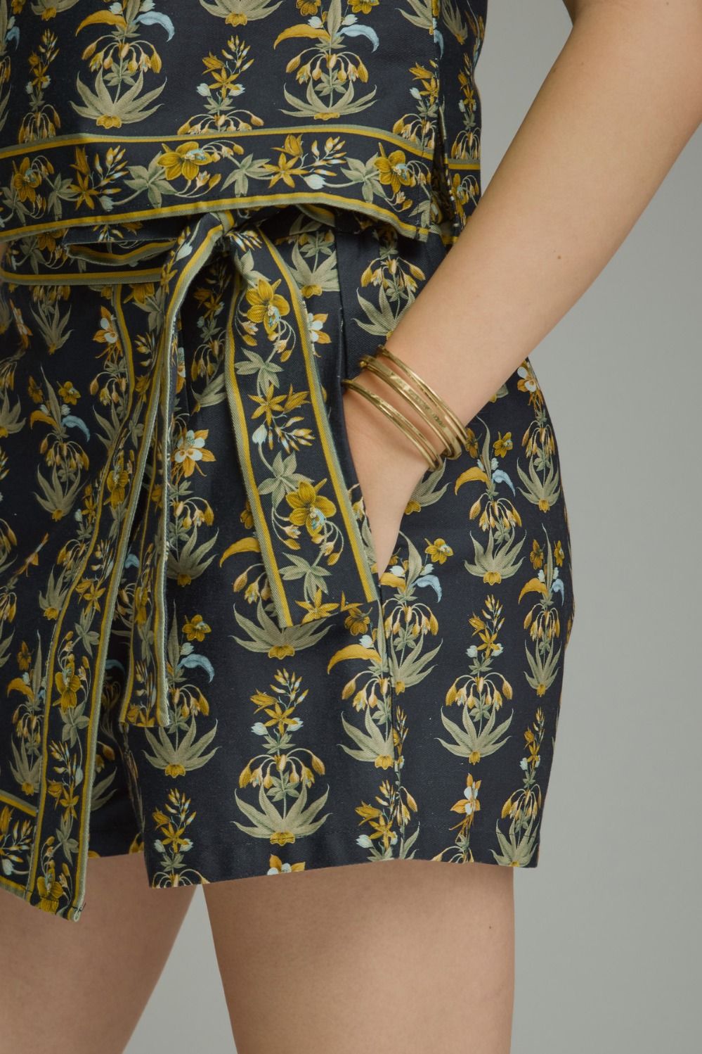 Navy Floral Skort
