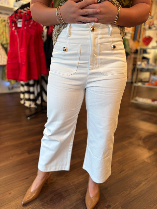 Cream Culottes Pant