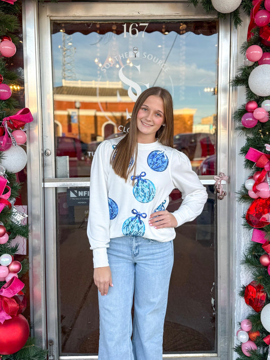 Kelly Blue Ornaments Sweatshirt