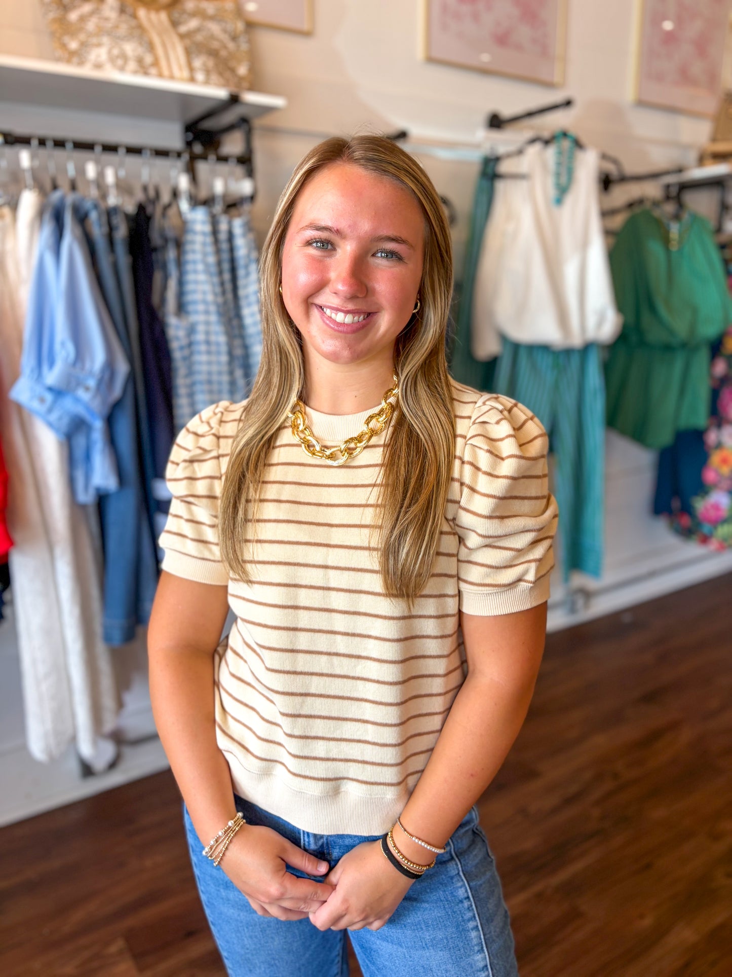 Sandy Stripe Knit Top