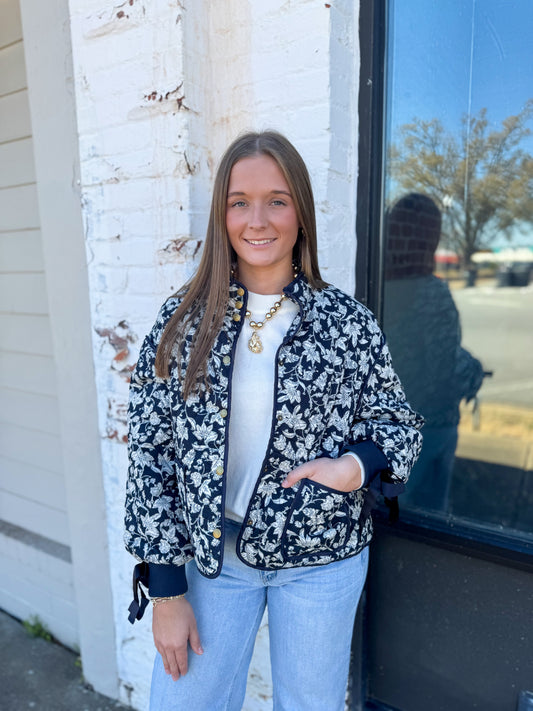 Midnight Floral Quilted Jacket