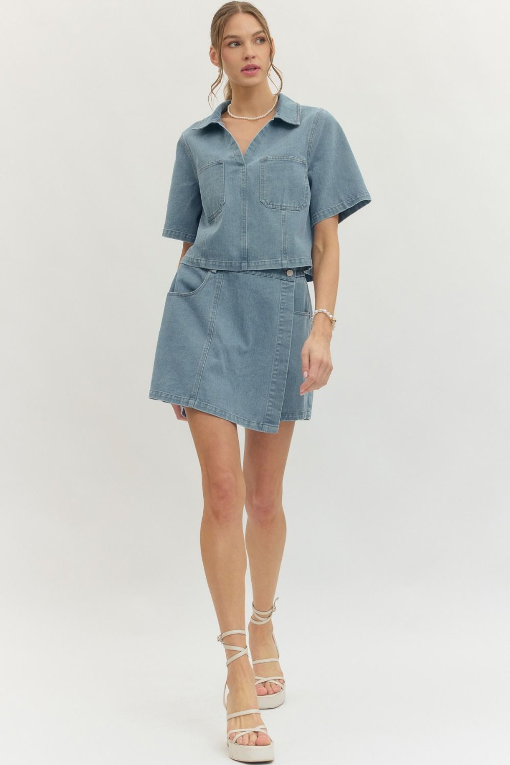 Dallas Denim Skort + Top Set
