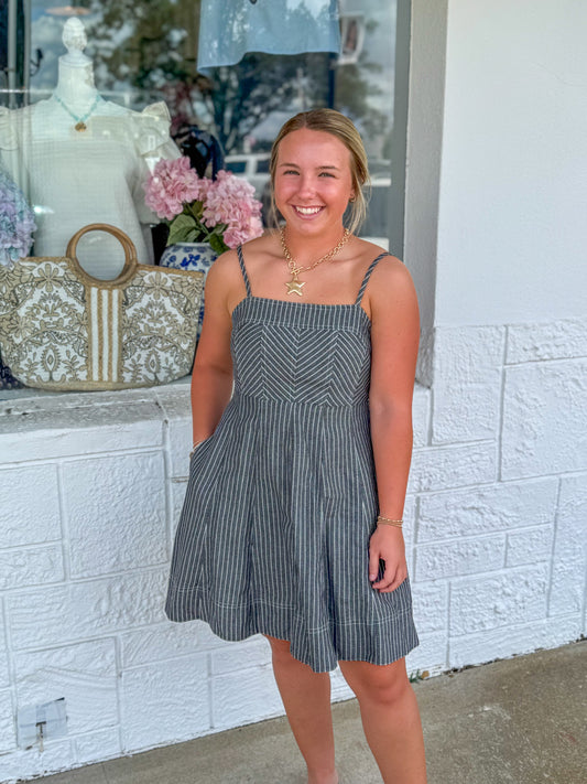 Stripe Black and White Dress