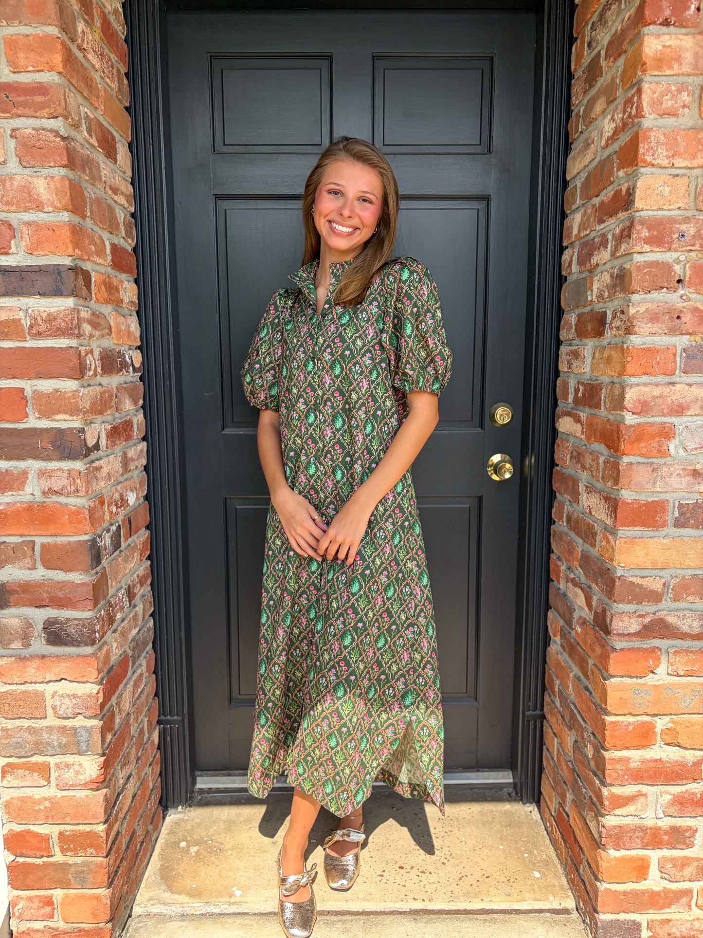 Pink & Pine Midi Dress
