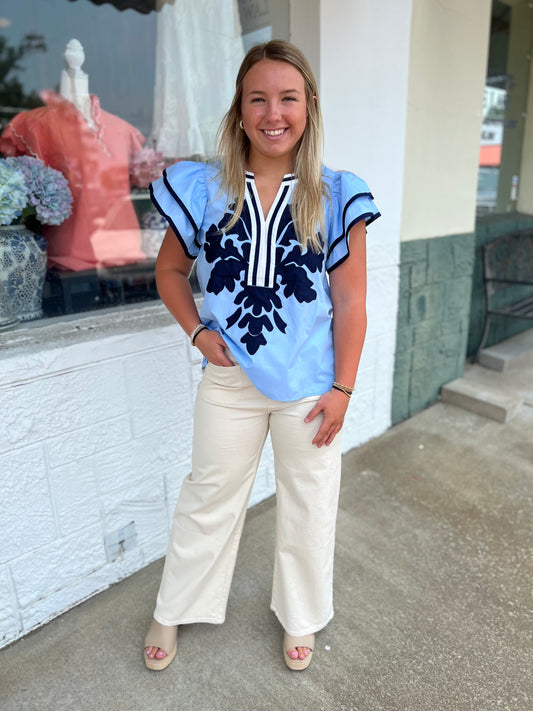 Amanda Blue Top