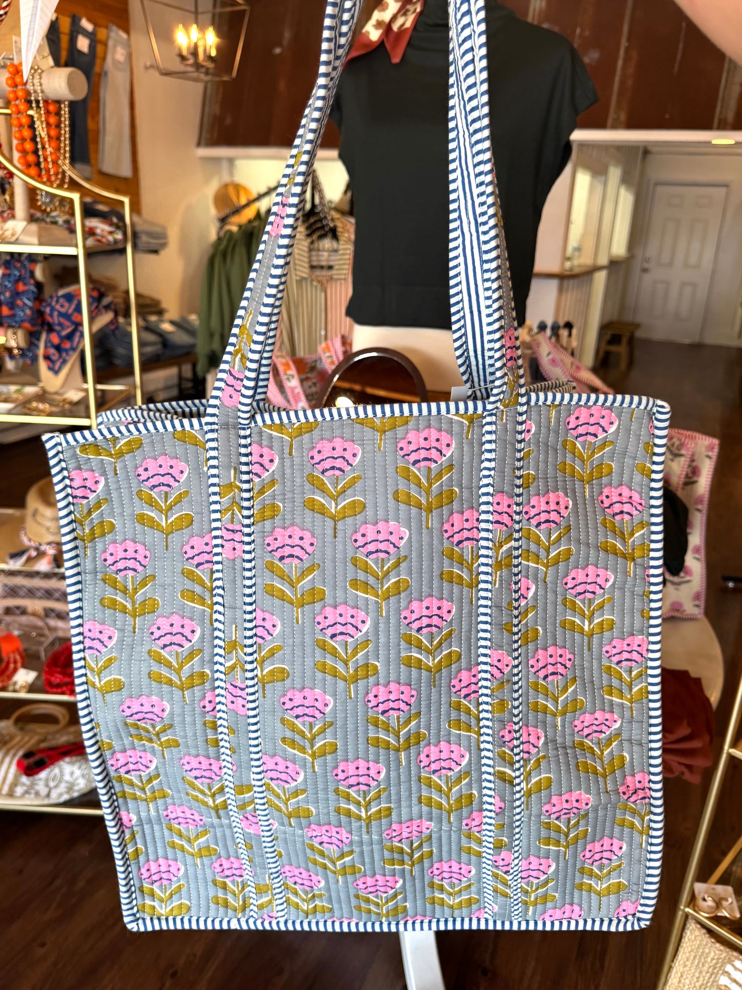 Flora & Stripe XL Quilt Handbag