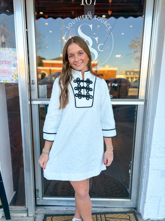 White Jacquard Dress