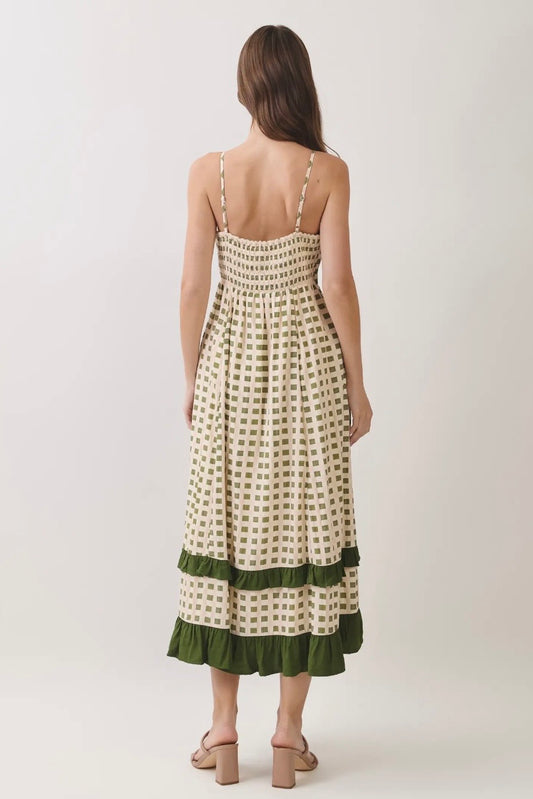Olive & Pink Sleeveless Dress