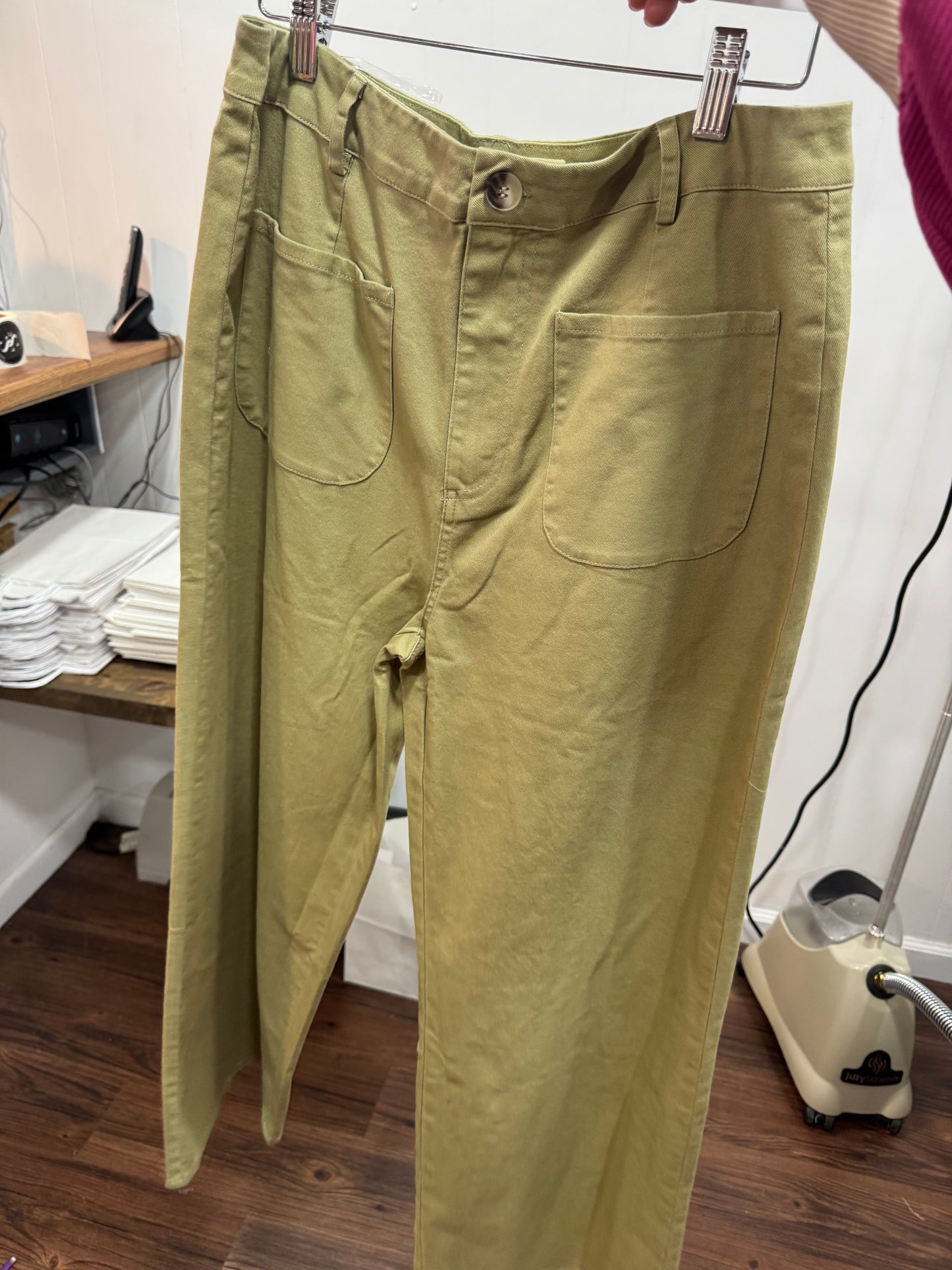 Light Olive Crop Pants