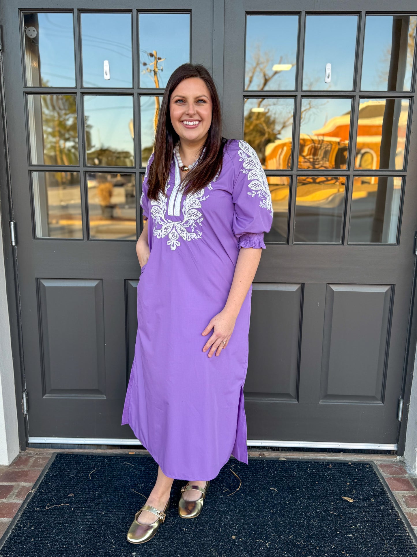Lavender Lush Embroidered Dress
