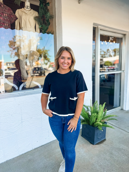 Hallie Short Sleeve Sweater Top