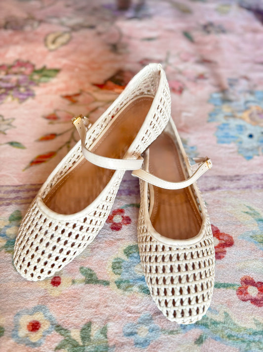Woven Mary Jane Flats