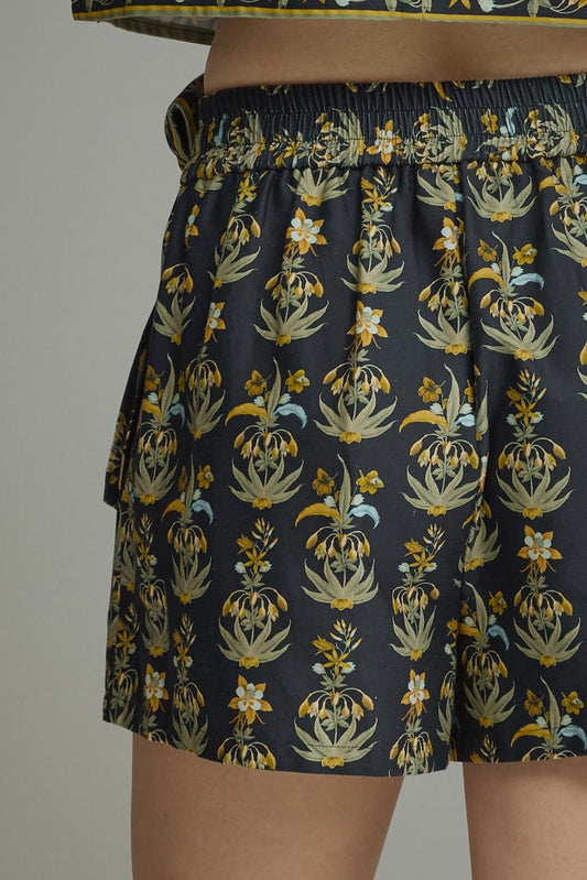 Navy Floral Skort