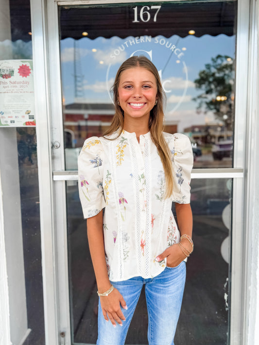 Garden Dreams Cream Top