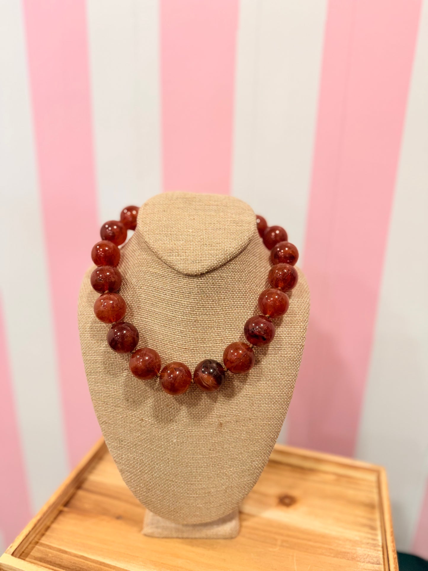 Tortoise Marble Ball Necklace