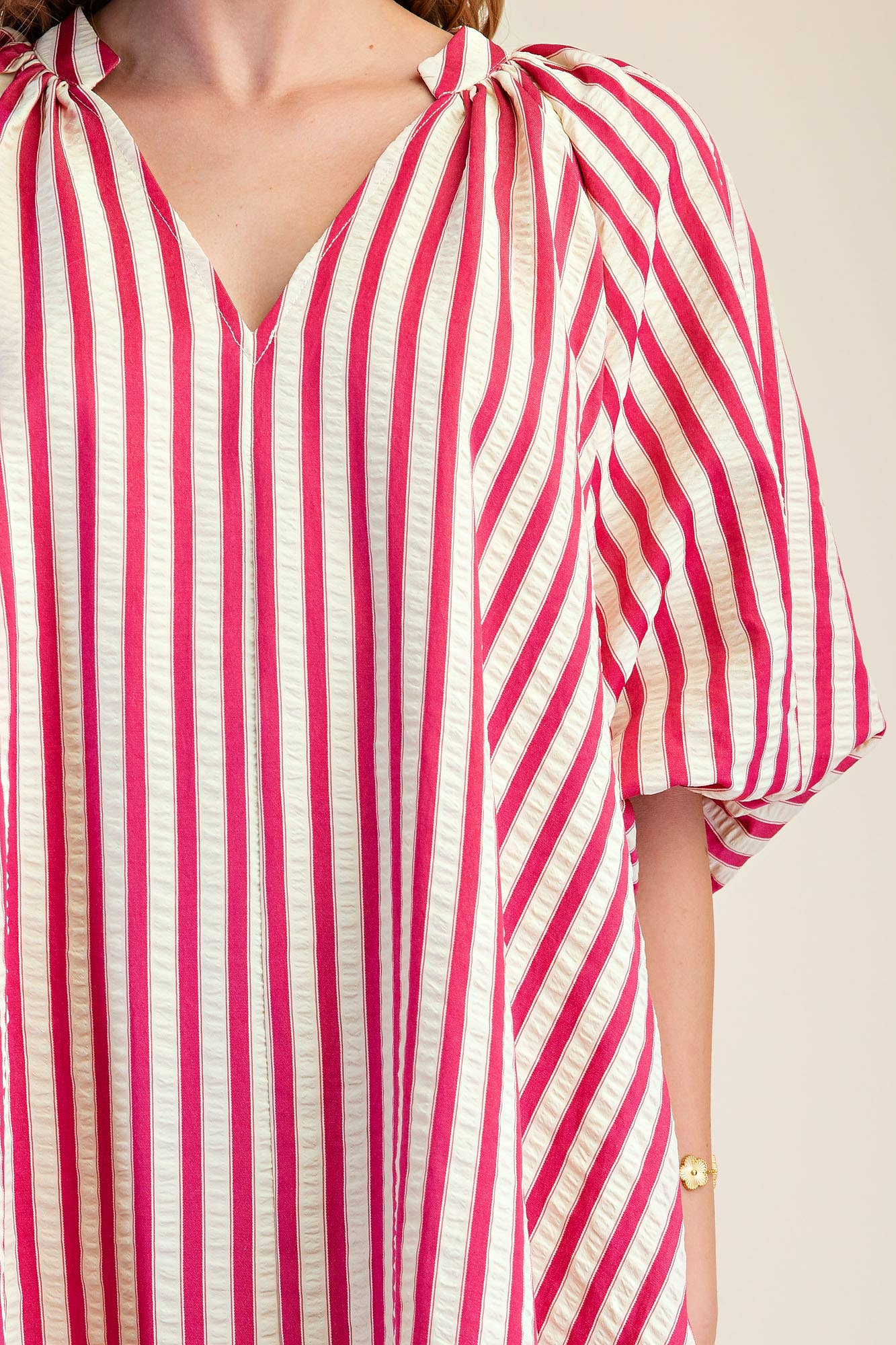Magenta Stripe Mini Dress