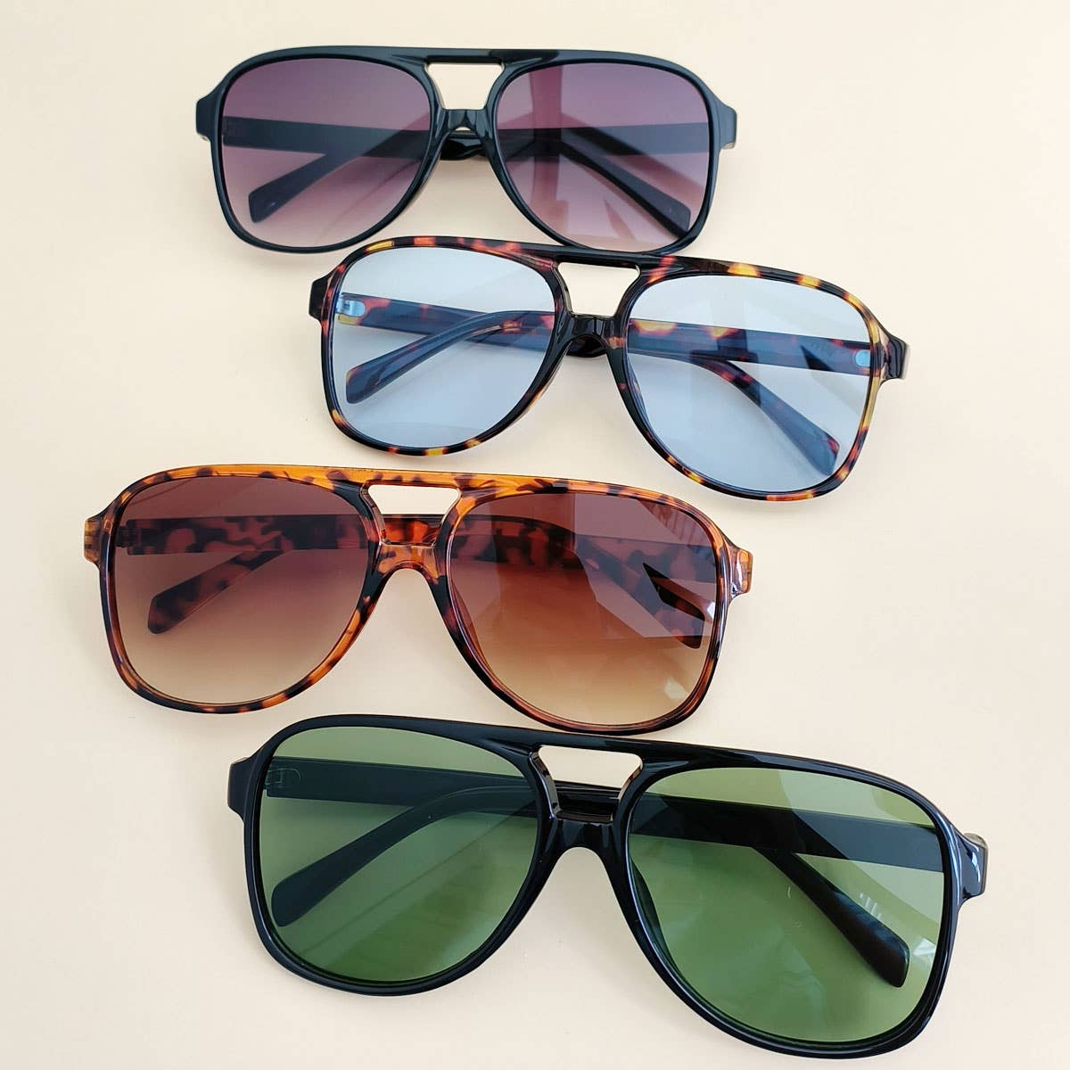 Vintage Double Bridge Aviator Sunglasses