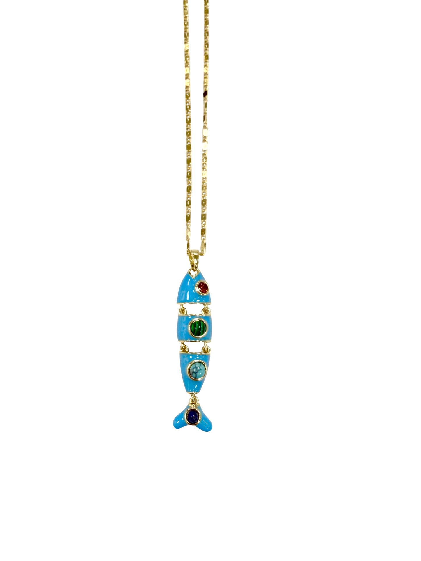Pisces Fish Necklace- Turquoise